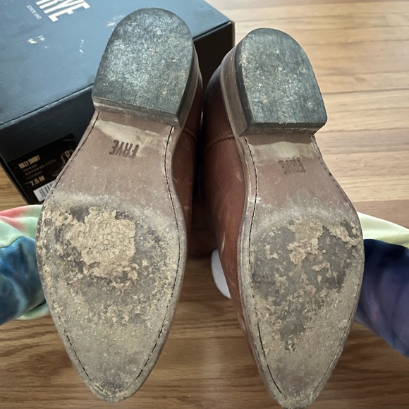 Frye Billy Short Boots.  Worn once to a barn wedding per the soles. - Picture 2 of 3